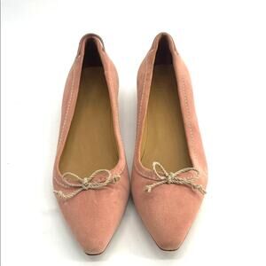 The Original Car Shoe suede pointed toe bow ballet kitten heel shoes sz 38